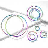 Boucles créoles 71 - Plaqué titane rainbow