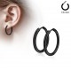 Boucles d'oreilles créoles 33 - Plaqué titane noire B