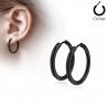 Boucles d'oreilles créoles 33 - Plaqué titane noire B