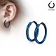 Boucles d'oreilles créoles 34 - Plaqué titane bleu B