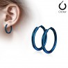 Boucles d'oreilles créoles 34 - Plaqué titane bleu B