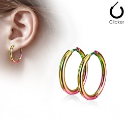 Boucles créoles 74 - Plaqué titane rainbow B