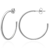 Boucles d'oreilles clous acier 04 - Cercle ouvert