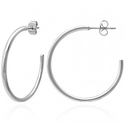Boucles d'oreilles clous acier 04 - Cercle ouvert