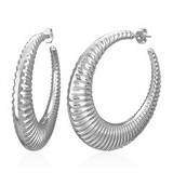 Boucles d'oreilles clous acier 11 - Cercle rayure