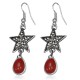 Boucles d'oreilles vintages 02 - Gem rouge avec étoile