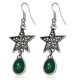 Boucles d'oreilles vintages 03 - Gem vert avec étoile