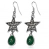 Boucles d'oreilles vintages 03 - Gem vert avec étoile
