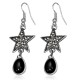 Boucles d'oreilles vintages 04 - Gem noir avec étoile