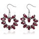 Boucles d'oreilles vintages 10 - Cercle et pétales gems rouges