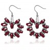Boucles d'oreilles vintages 10 - Cercle et pétales gems rouges