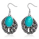 Boucles d'oreilles vintages 11 - Gem ovale deluxe turquoise