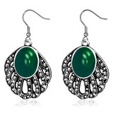 Boucles d'oreilles vintages 14 - Gem ovale deluxe vert