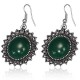 Boucles d'oreilles vintages 16 - Soleil gem rond vert