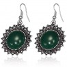 Boucles d'oreilles vintages 16 - Soleil gem rond vert