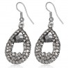 Boucles d'oreilles vintages 30 - Goutte multiples strass noirs