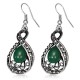 Boucles d'oreilles vintages 38 - Infini avec gem vert