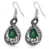 Boucles d'oreilles vintages 38 - Infini avec gem vert
