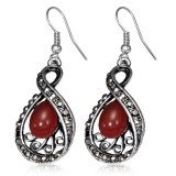 Boucles d'oreilles vintages 39 - Infini avec gem rouge