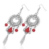 Boucles d'oreilles vintages 41 - Cercle deluxe avec gems rouges