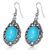 Boucles d'oreilles vintages 45 - Noeud papillon gem turquoise