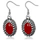 Boucles d'oreilles vintages 47 - Ovale rouge serti