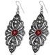 Boucles d'oreilles vintages 48 - Grand losange gem rouge