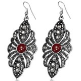 Boucles d'oreilles vintages 48 - Grand losange gem rouge