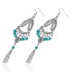 Boucles d'oreilles vintages 49 - Breloques turquoises et fleur