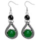 Boucles d'oreilles vintages 51 - Goutte vrillée gem rond vert