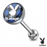 Piercing langue logo 45 - Playboy carrés bleus et noirs
