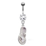 Piercing nombril tongue 03 - Grise coeur transparent
