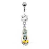 Piercing nombril tongue 06 - Lunettes et strass noirs