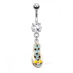 Piercing nombril tongue 06 - Lunettes et strass noirs