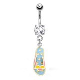 Piercing nombril tongue 11 - Points jaunes et lunettes