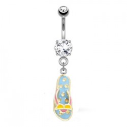 Piercing nombril tongue 11 - Points jaunes et lunettes