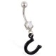 Piercing nombril porte bonheur 07 - Fer à cheval simple noir