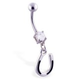 Piercing nombril porte bonheur 12 - Fer à cheval lignes noires