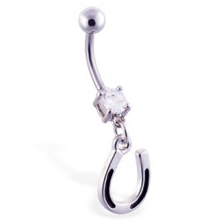 Piercing nombril porte bonheur 12 - Fer à cheval lignes noires