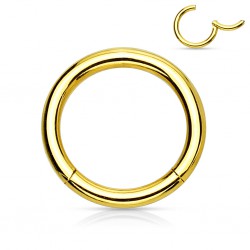 Anneau brisé gold-ip jaune avec un bord attaché