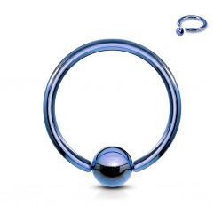 Piercing anneau 1,2mm - Plaqué titane bleu