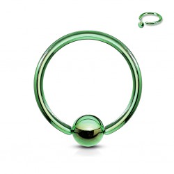 Piercing anneau 1,2mm - Plaqué titane vert