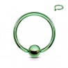 Piercing anneau 1,2mm - Plaqué titane vert