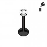 Piercing micro-labret 16 - PVD Noir cristal transparent