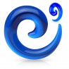 Spirale acrylique unicolore bleue (ACRY44)