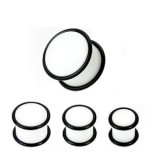Plug acrylique unicolore blanc o-ring (ACRY06)