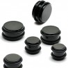 Plug acrylique unicolore noir o-ring (ACRY06)