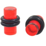 Plug acrylique unicolore rouge o-ring (ACRY06)