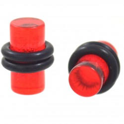 Plug acrylique unicolore rouge o-ring (ACRY06)