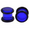 Plug acrylique unicolore bleu o-ring (ACRY06)